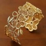 Embroidered Lace Hollow Flower Wide Bracelet Open Bracelet