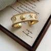 Retro Enamel Starfish Open Bracelet Women'S High-End Palace Style Bracelet