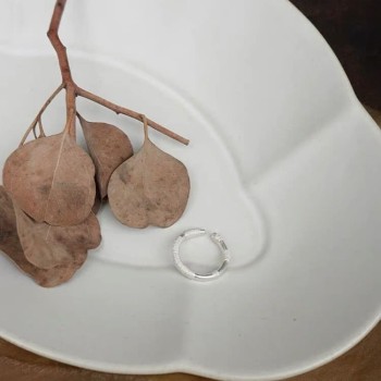 String Flower Filigree Sterling Silver Ring Pure Hand-Woven New Chinese Style Simple