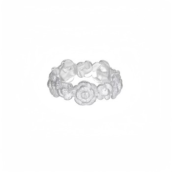 Evening Mountain Series Camellia Brushed Ring Women'S 925 Sterling Silver Garland Design