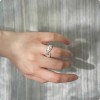 Vintage Gardenia Fiber Open Ring with Adjustable Ring Opening Vintage Gardenia Fiber Open Ring with Adjustable Ring Opening