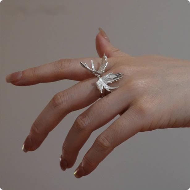 [Night Song] Ring Female Bird Adjustable Open Ring