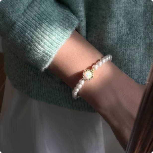 Garden Series Artificial Pearl Opal Bracelet For Women Garden Series Artificial Pearl Opal Bracelet For Women