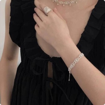 925 Silver Engraved Elegant Bracelet For Women