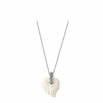 Muse White Enamel Goose Palm Leaf Large Necklace Women'S Pull-Out Adjustable Long Necklace