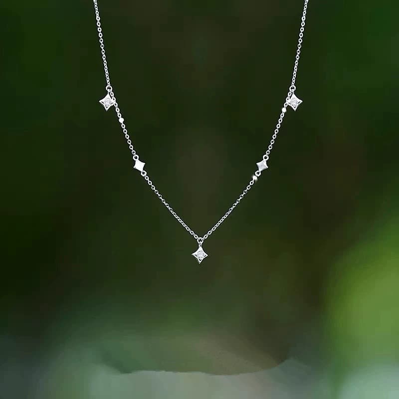 Starry Sky Necklace Four-Pointed Star Clavicle Necklace All-Match Clavicle Necklace Starry Sky Necklace Four-Pointed Star Clavicle Necklace All-Match Clavicle Necklace