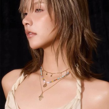 Western Necklace Beaded Colorful Set Necklace Stacking Pendant Clavicle Chain